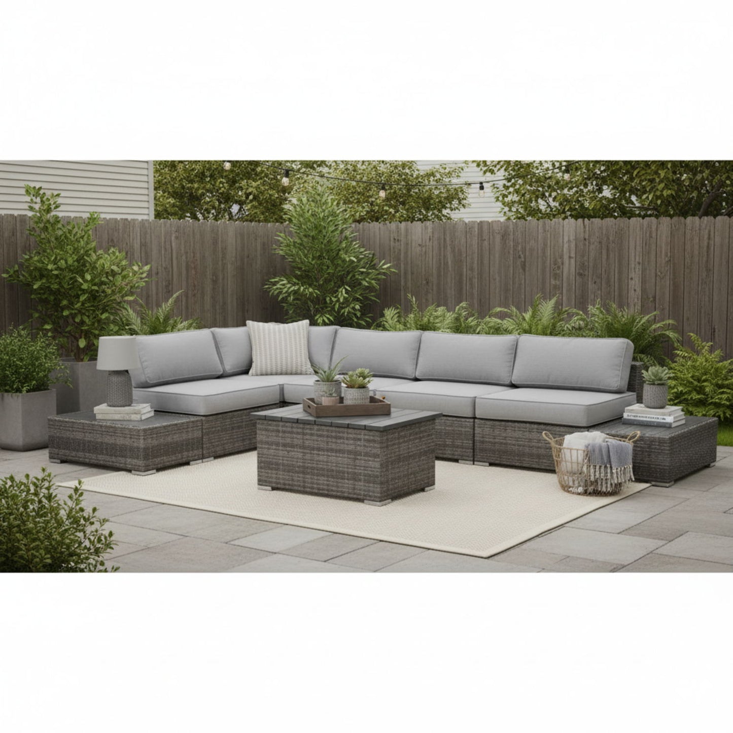 Stylish Entertainment Sectional Set, Outdoor Living