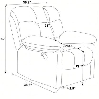 Devonaire - Manual Recliner With Padded Arms - Dark Brown