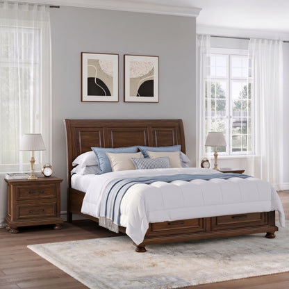 2 Drawer Nightstand With USB Charging Station
