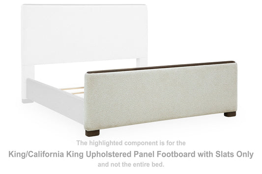 Radkin - King/California King Upholstered Panel Footboard With Slats - Burnished Brown