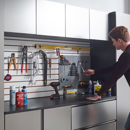 Nova Series - Garage Cabinet Set B With Soft Closing Mechanism - Metallic Gray