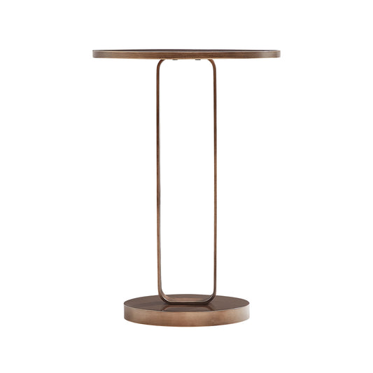 Tareel - Round Accent Table With Open Oval Pedestal - Antique Bronze