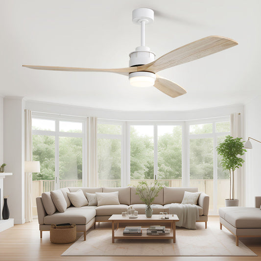 60" Ceiling Fan With Remote Control Light For Indoor And Outdoor Use - White