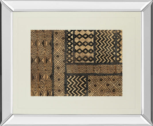 Kuba Abstract By Sue Schlabach - Mirror Framed Print Wall Art - Light Brown