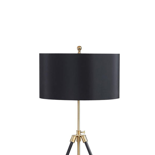 Tripod Drum Shade Floor Lamp With Rotary Switch - Black