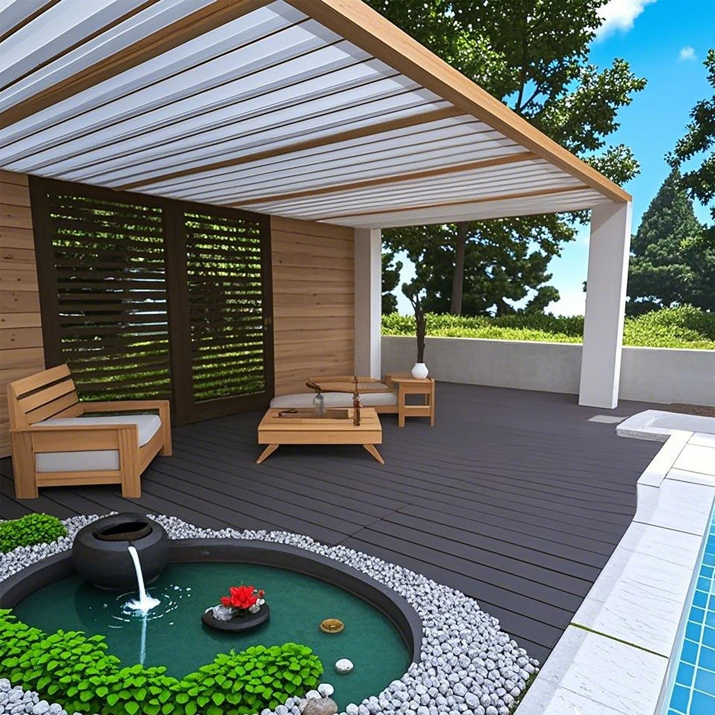 Diy Module Interlocking Decking Tiles Floor Tile For Porch Poolside Outdoor And Indoor Balcony Backyard