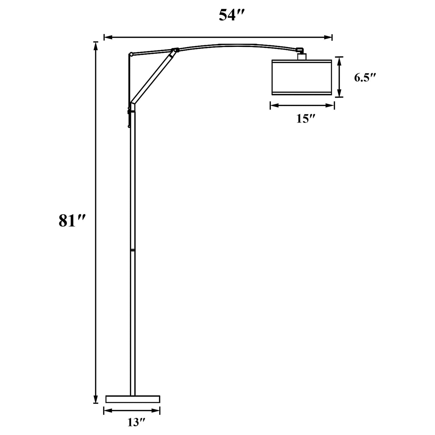 Jamison - Drum Shade Arc Adjustable Floor Lamp - Chrome
