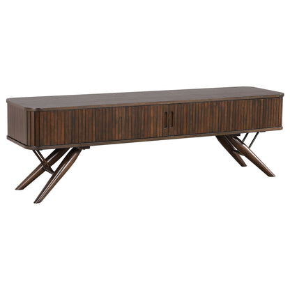 Stewart - TV Stand With Sliding Doors - Walnut