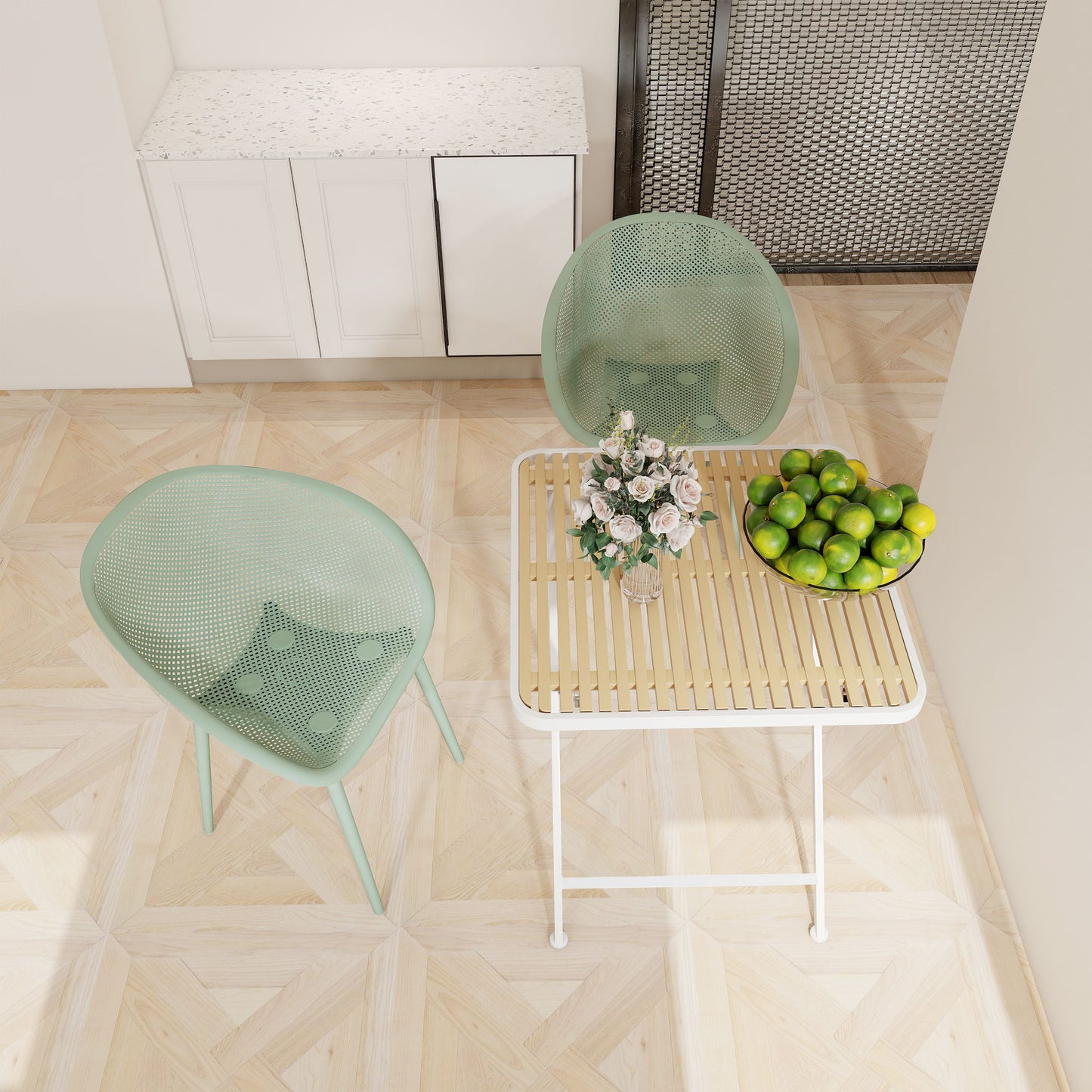 2 Pack Lounge Chair Set & Folding Square Table