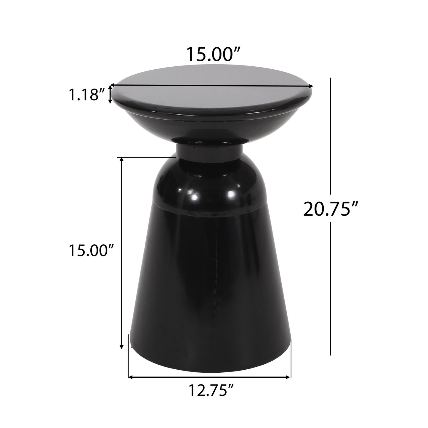 Outdoor Modern Metal End Large Table