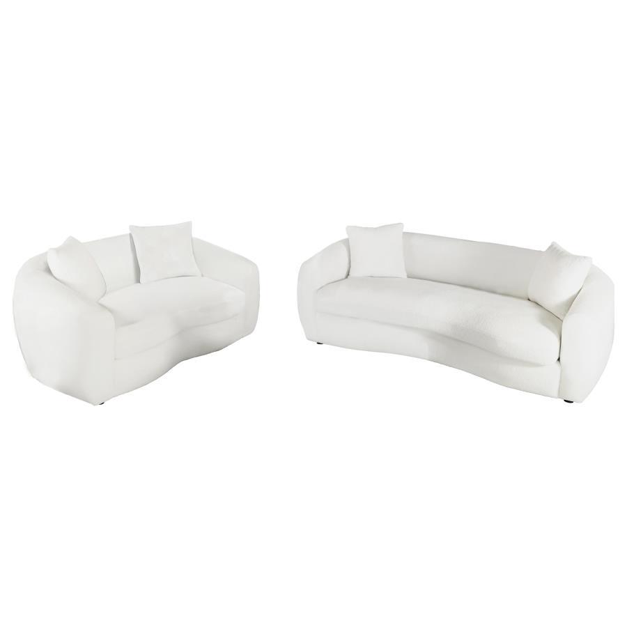 Isabella - Faux Sheepskin Upholstered Sofa Set