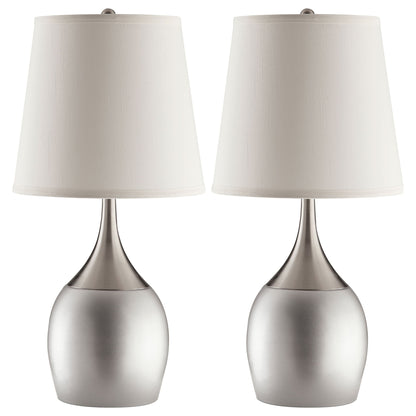 Droplet Empire - Shade Urn Table Lamp (Set of 2) - Silver