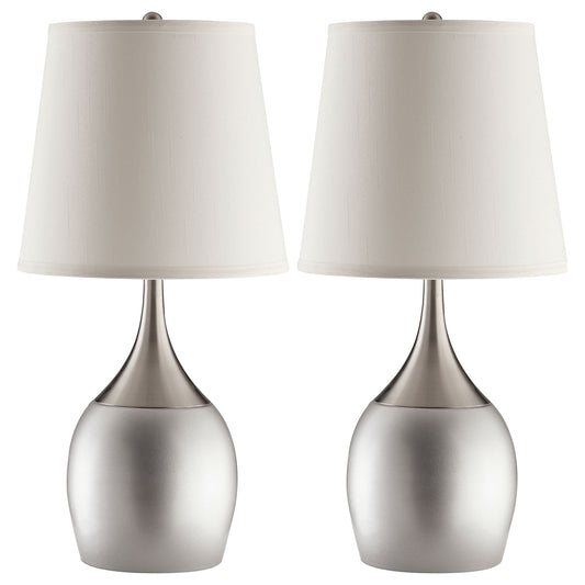 Droplet Empire - Shade Urn Table Lamp (Set of 2) - Silver