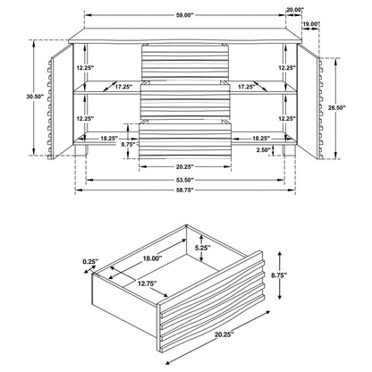 Monette - 3 Drawer Server Sideboard - Black