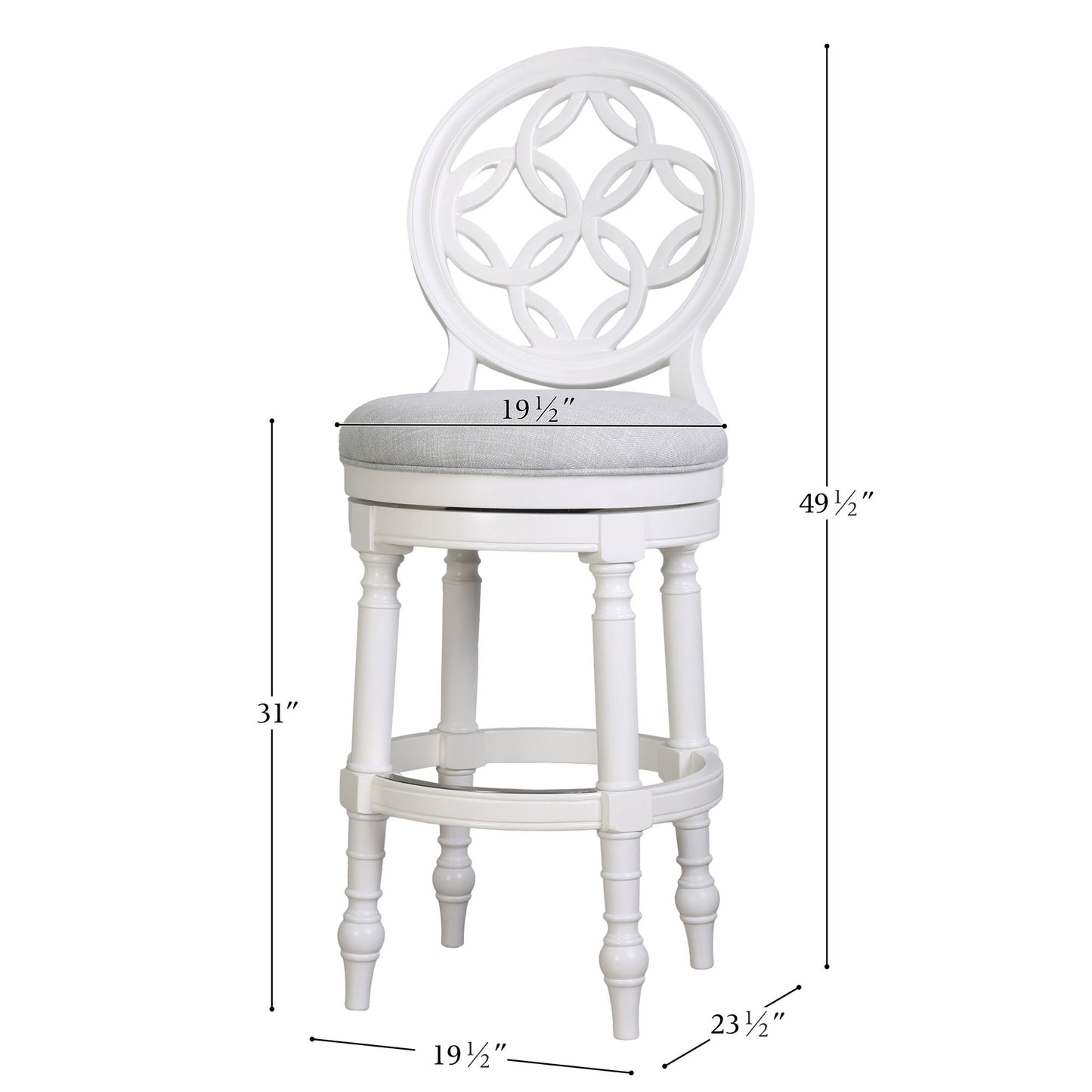 Stool With Back And Swivel Upholstered Seat