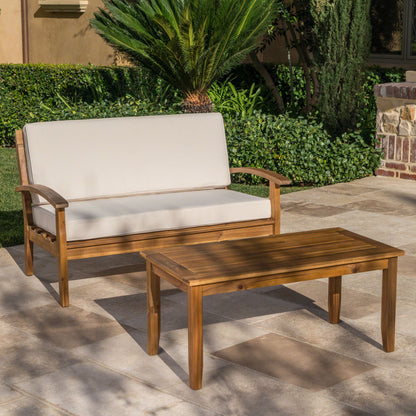 Outdoor Chat Set With Coffee Table And Loveseat
