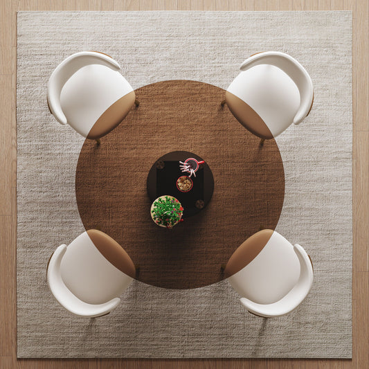 Round Dining Table - Black / Brown - Tempered Glass