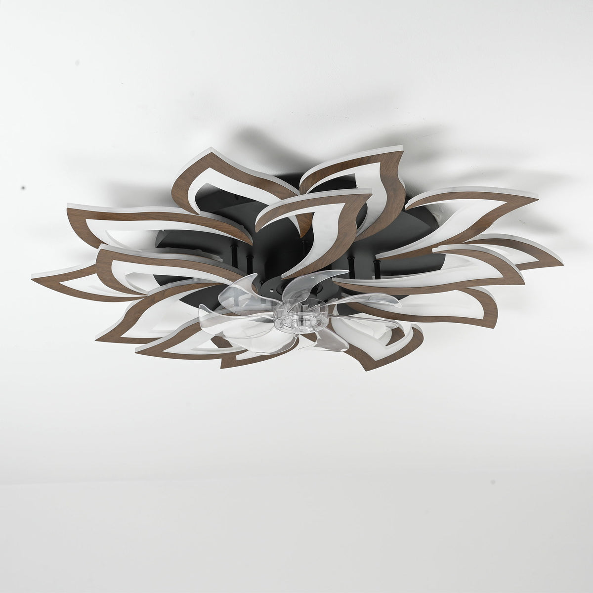 Ceiling Fan With Remote Control And Lights, 6 Speeds, 3 Color Temperatures, Low Profile Flush Mount