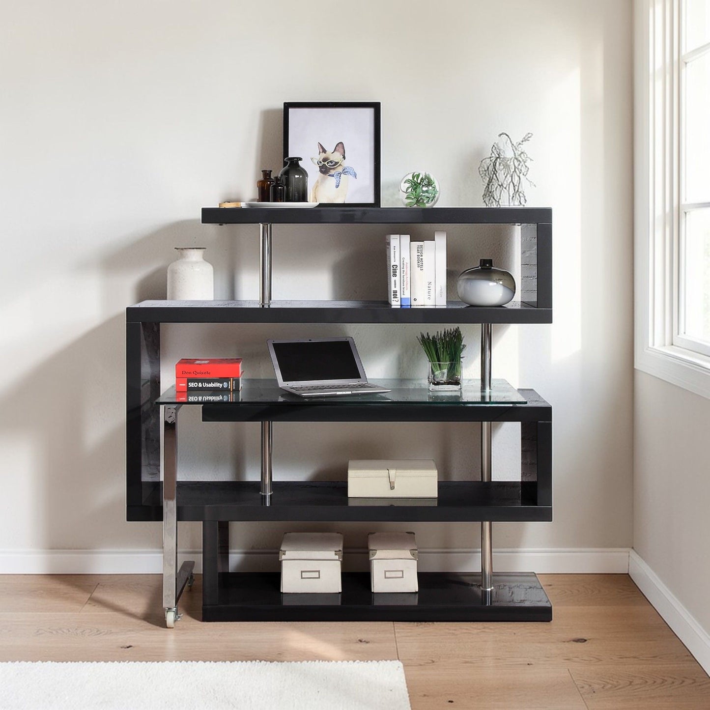Buck II - Writing Desk With Bookshelf