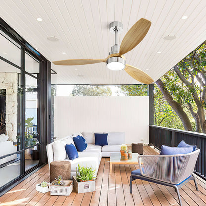 52" Integrated LED Ceiling Fan With Remote Control And Blades For Living Room