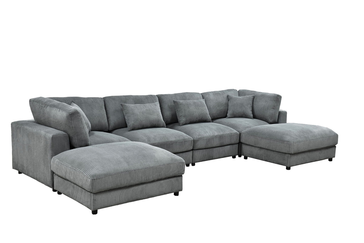 Upholstered Modular Sectional & Custom Configuration And Toss Pillows