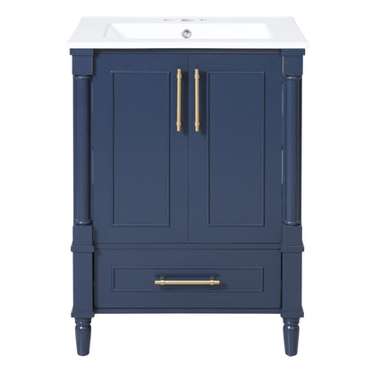 Bathroom Vanity With Ornate French Cylinder Legs, Soft Close Drawer