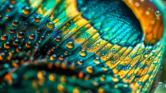 Peacock Droplets - Blue