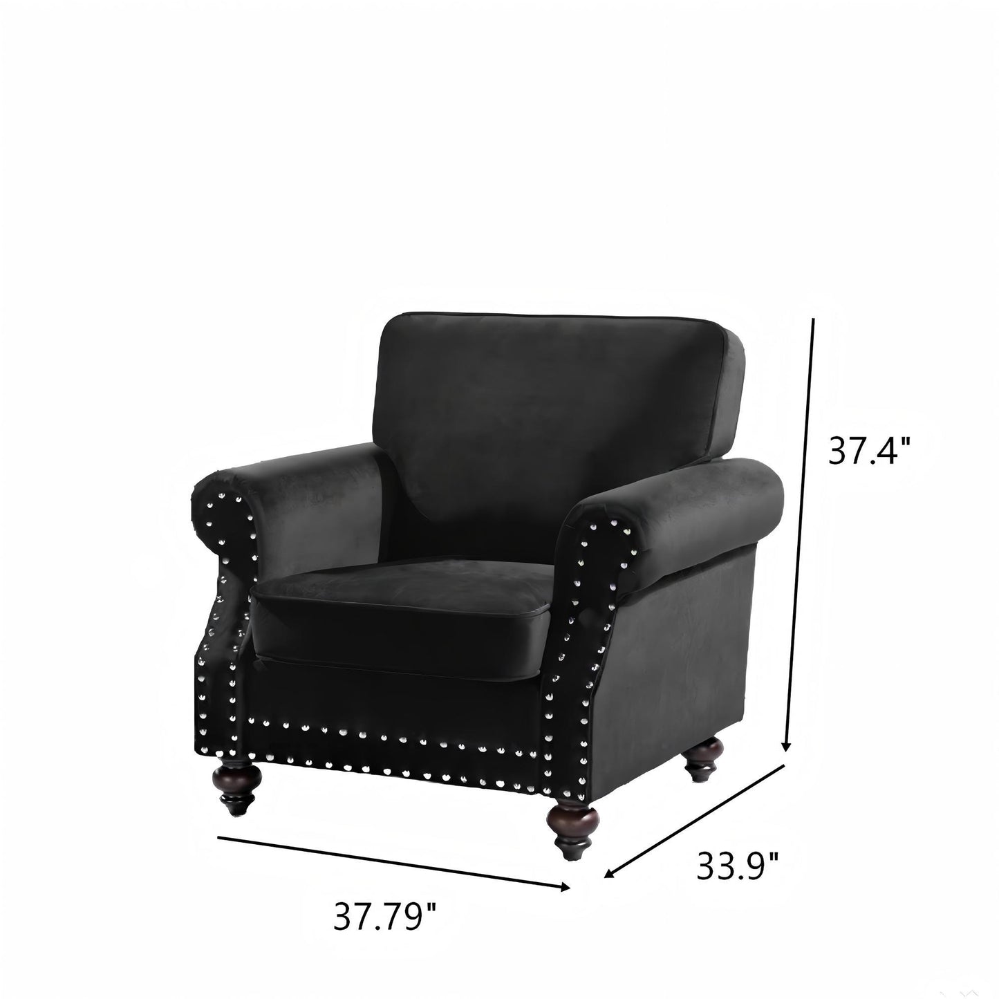 Upholstered Accent Armchair With Turned Legs For Living Room