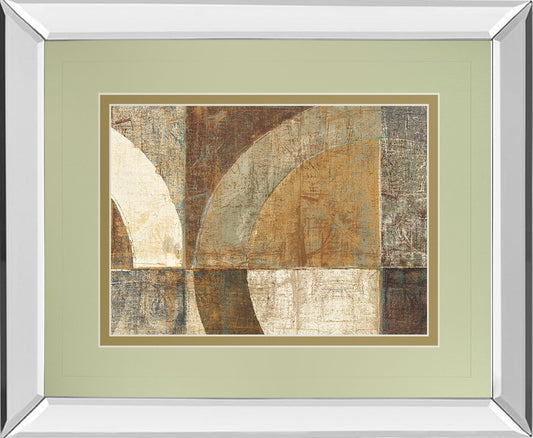 Circular Sculpture By Wild Apple Portfolio - Mirror Framed Print Wall Art - Light Brown