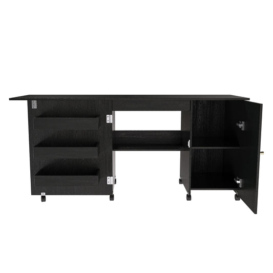 Foldable Sewing Table With Locking Casters