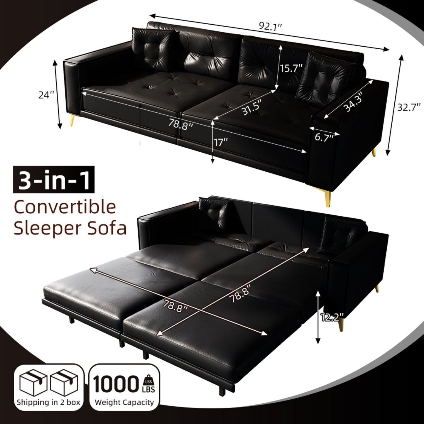 Pull Out Sofa Bed, Convertible Sleeper Sofa