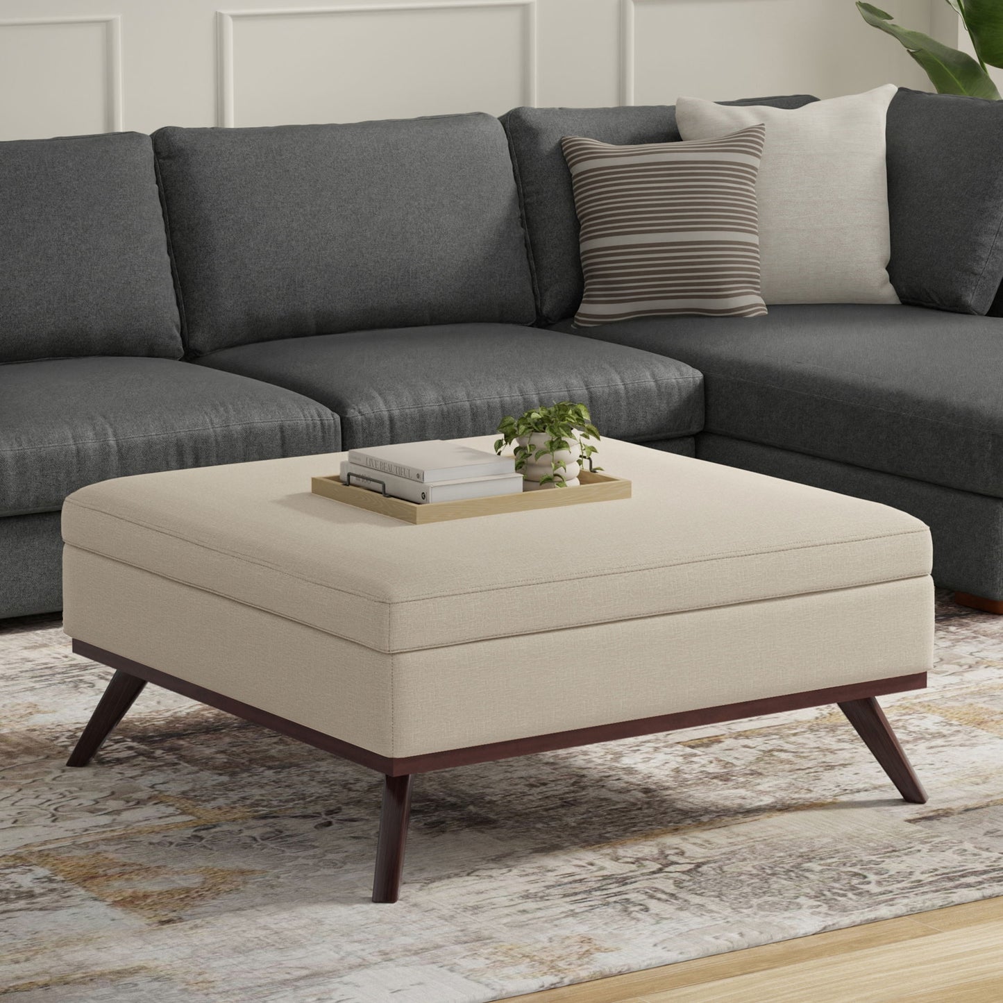 Owen - Multifunctional Square Coffee Table Storage Ottoman