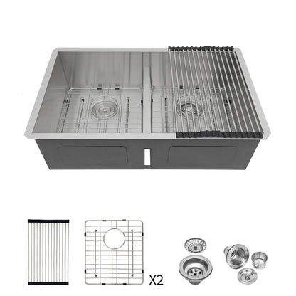 Modern Double Bowl Undermount Sink Design With 10" Deep Basins