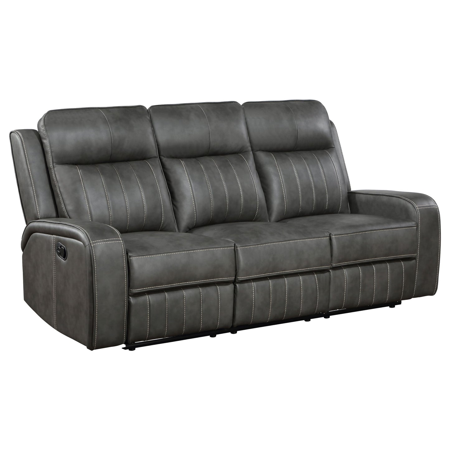 Forrest - Motion Reclining Sofa Comfort With Elegant Tufting And Wide Track Arms - Gray