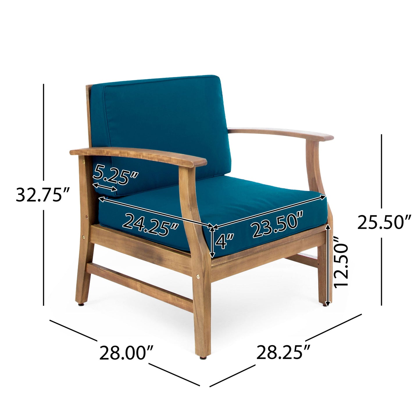 Perla - Contemporary Club Chair With Water Resistant Cushionі