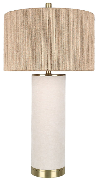Linen Haven - 31 X 17 - Textured Linen Table Lamp (Set of 2) - Ivory Textured Linen