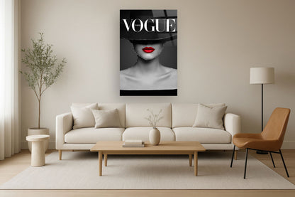 "Chic Enigma" Tempered Glass With Foil - Dark Gray / White / Red