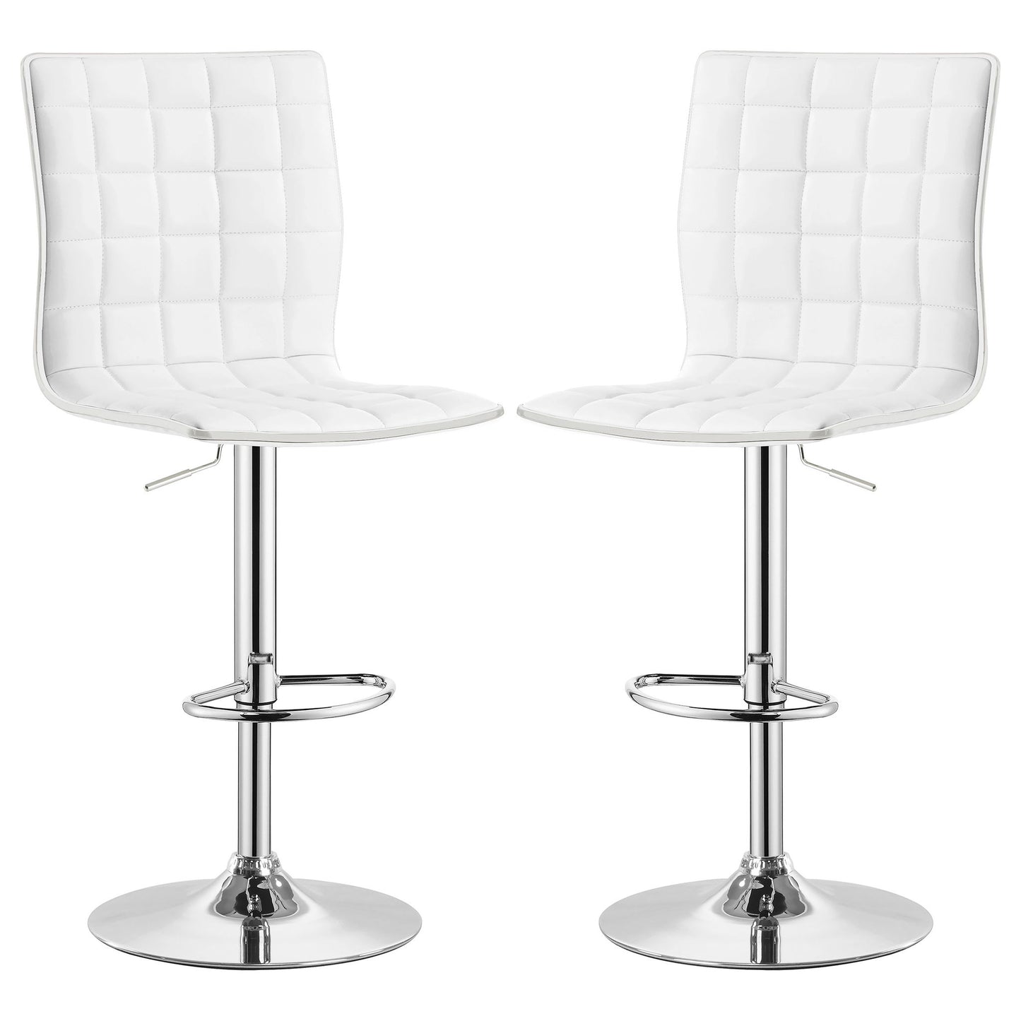 Ashbury - Upholstered Adjustable Bar Stool (Set of 2) - White