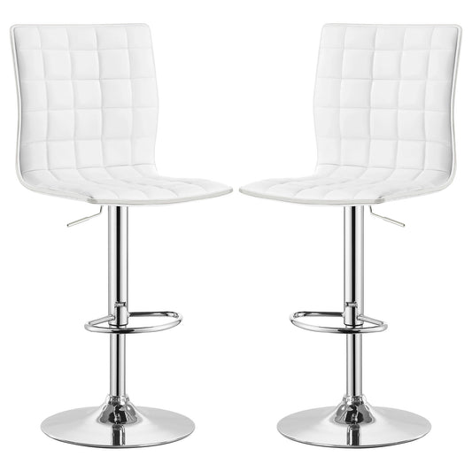Ashbury - Upholstered Adjustable Bar Stool (Set of 2) - White
