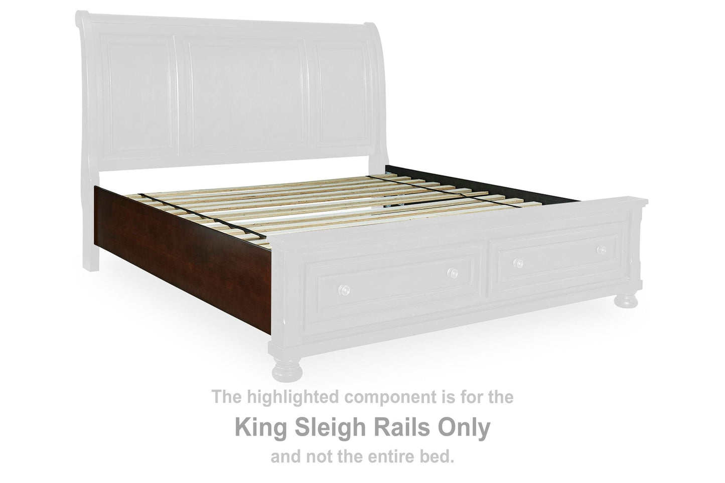 Porter - Sleigh King Rails - Rustic Brown