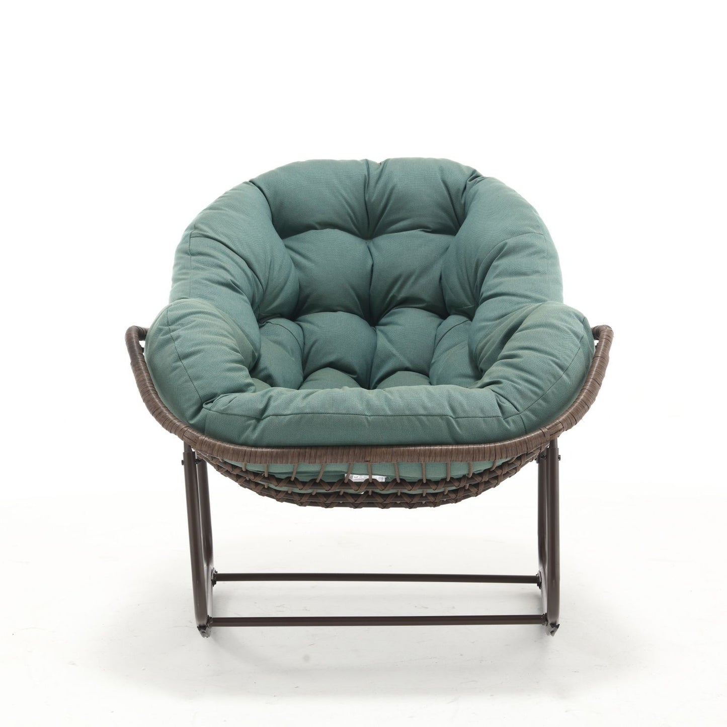 Indoor / Outdoor Oversized Wicker Egg Rocker Chair - Light Green