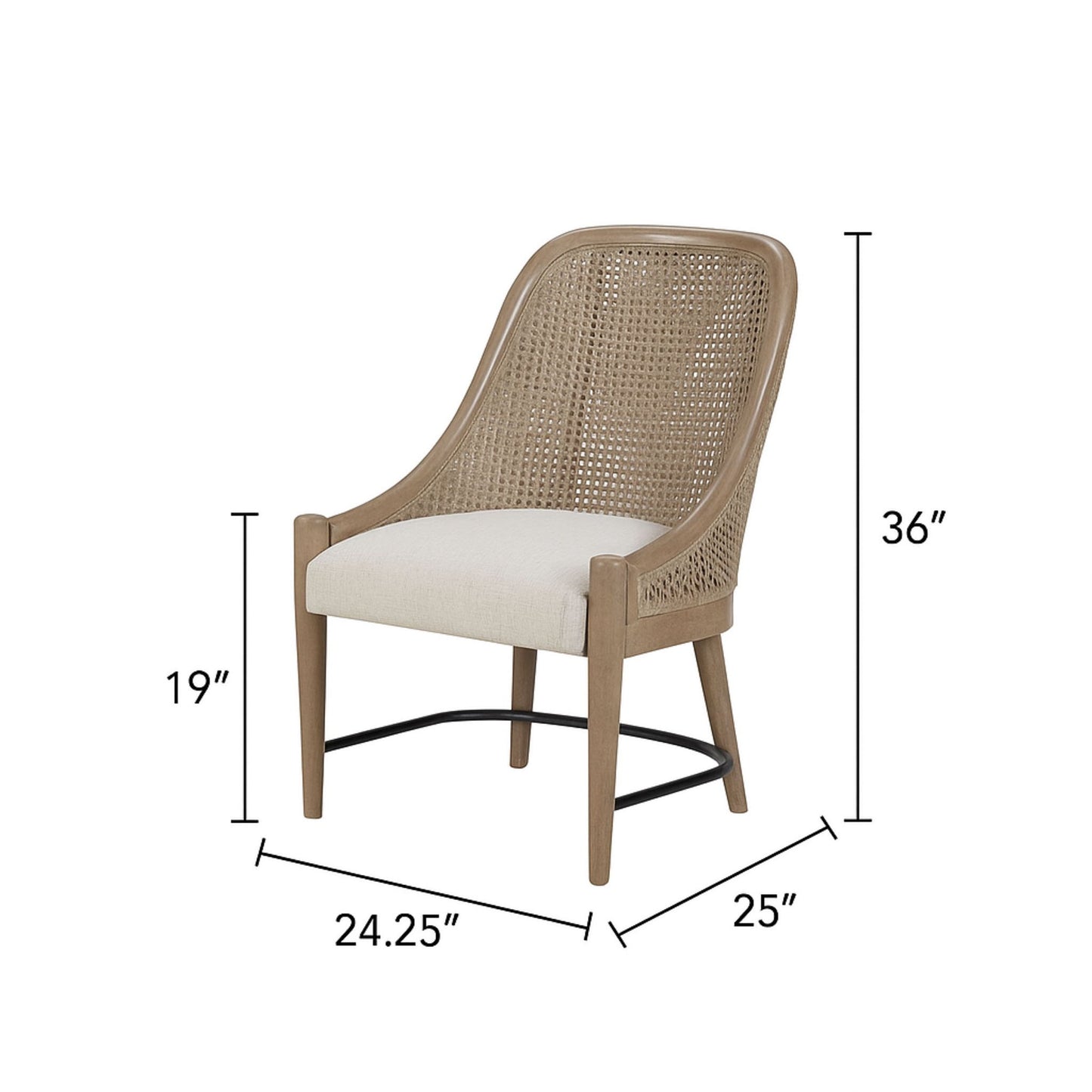 Cane Backed Host Chair Colored (Set of 2) - Sand