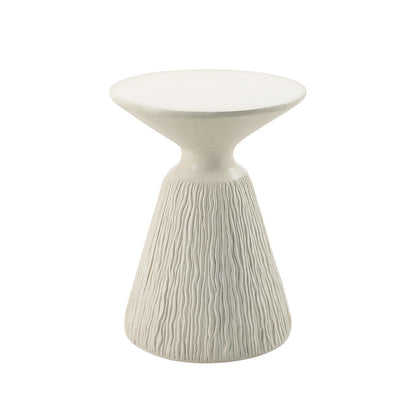 Duane - Fiber Concrete Accent Table - White