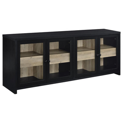 Denison - 79" 4-Door TV Stand Media Console - Black
