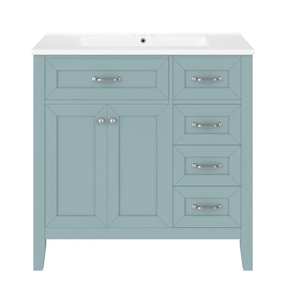 Modern Bathroom Vanity With Sink, Freestanding Design With Drawers And Doors