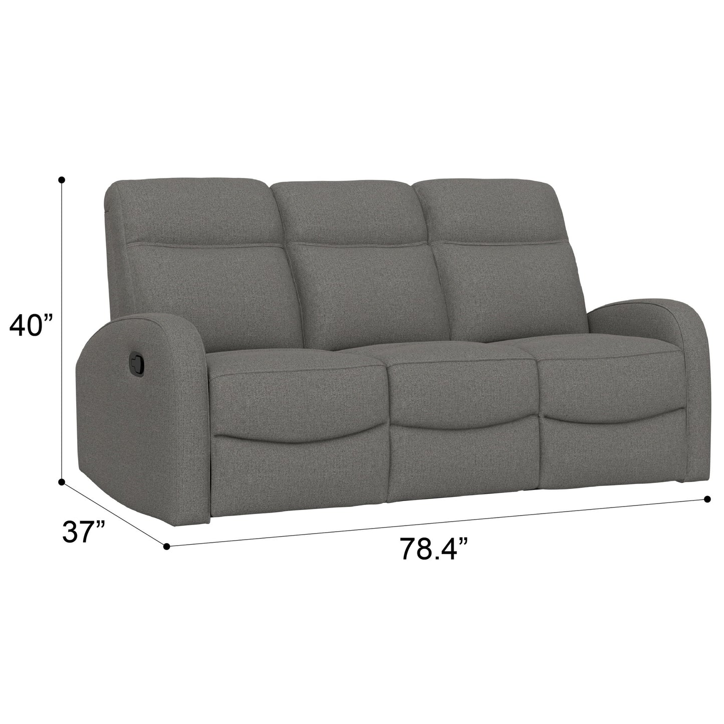 Manual Reclining Sofa With Dual Independent Recliners