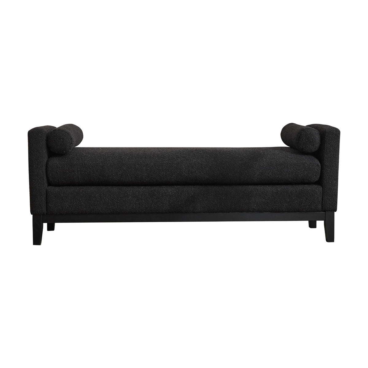 Upholstered End Of Bed Bench With Arms & 2 Bolsters For Bedroom