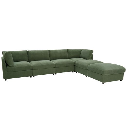Reversible Modular Sectional With Custom Configuration And Premium Upholstery - Dark Green