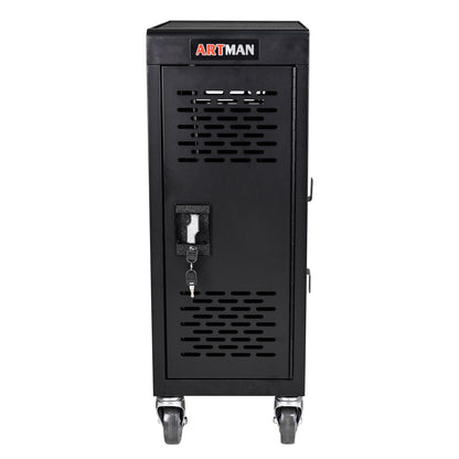 16 Bay Mobile School Charging Cart Station For book, Tablet And Laptop Computer With Power Strip Included