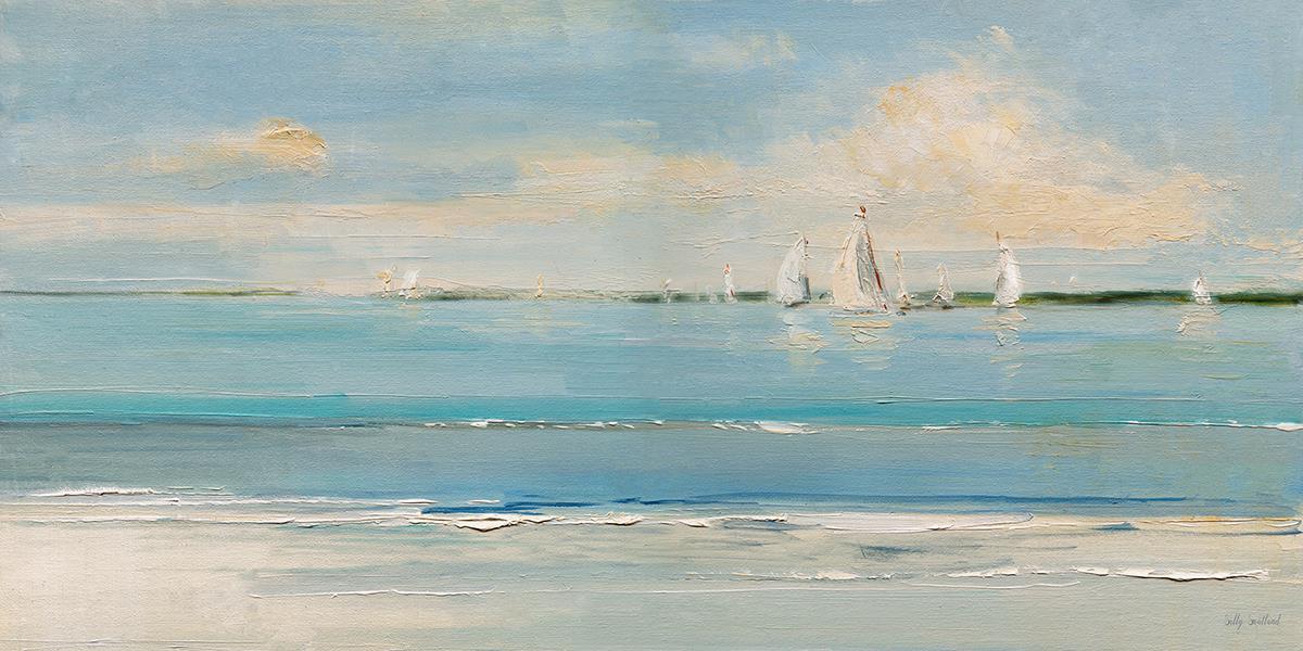 Windy Regatta By Sally Swatland (Framed Small) - Blue